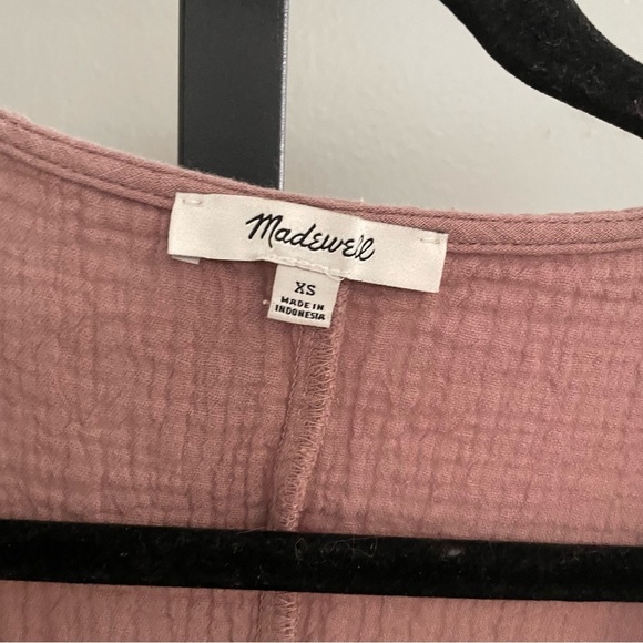 Madewell Lightspun Popover Tiered Mini Dress Mauve Shadow Size XS - Picture 3 of 6